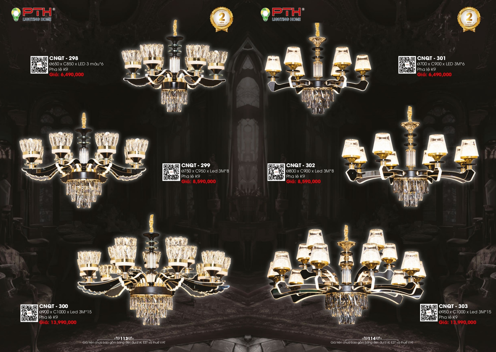 Bảng giá đèn trang trí PTH Lighting Home 2026